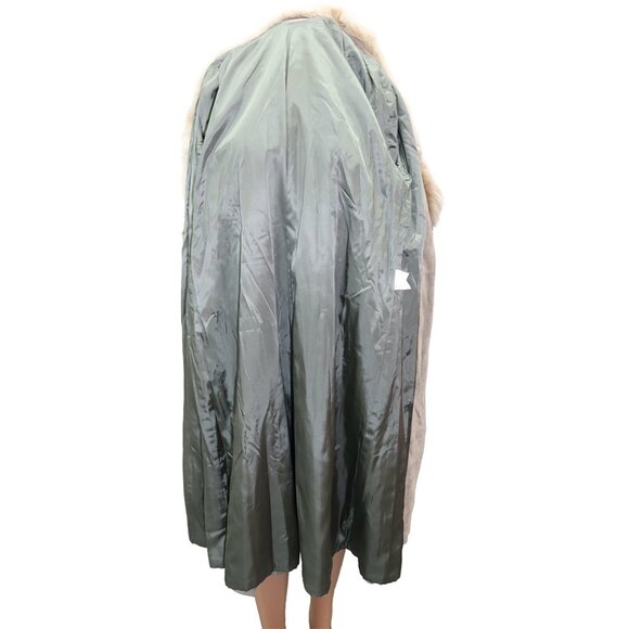 Vintage 70s/80s Penny Lane Suede Leather Wrap Trench Coat Fox Fur Collar M/L - Picture 5 of 6